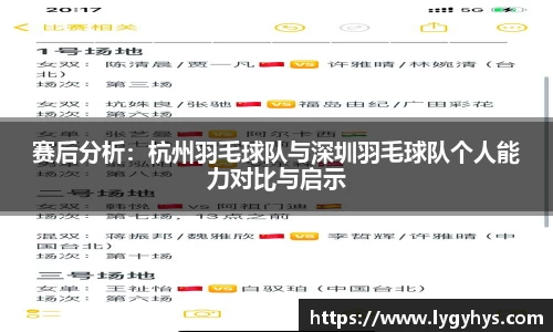 赛后分析：杭州羽毛球队与深圳羽毛球队个人能力对比与启示